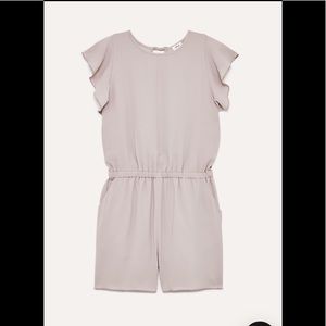 NWT gray flutter sleeve romper from Aritzia.